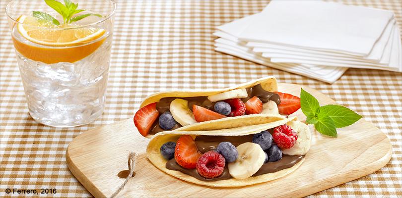 TACOS PARA DESAYUNO CON NUTELLA Y FRUTAS<sup>®</sup>