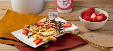 Banana cooked crepes with Nutella