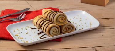 Rolled crepes with Nutella