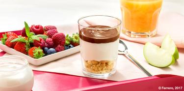 YOGURT GRECO CON CRUMBLE E NUTELLA<sup>®</sup>
