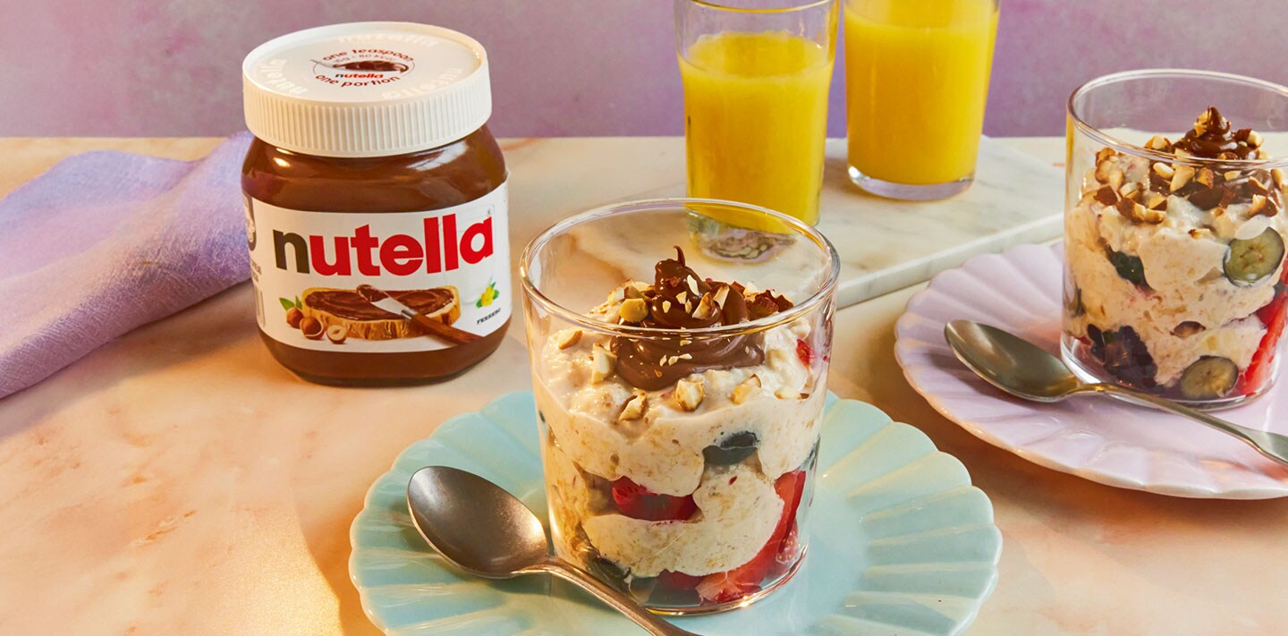 Overnight Oats with Almonds, Berries, and Nutella®