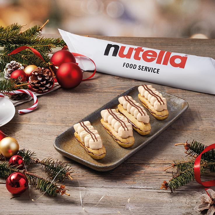 Nutella Christmas Éclair with Coffee Ganache