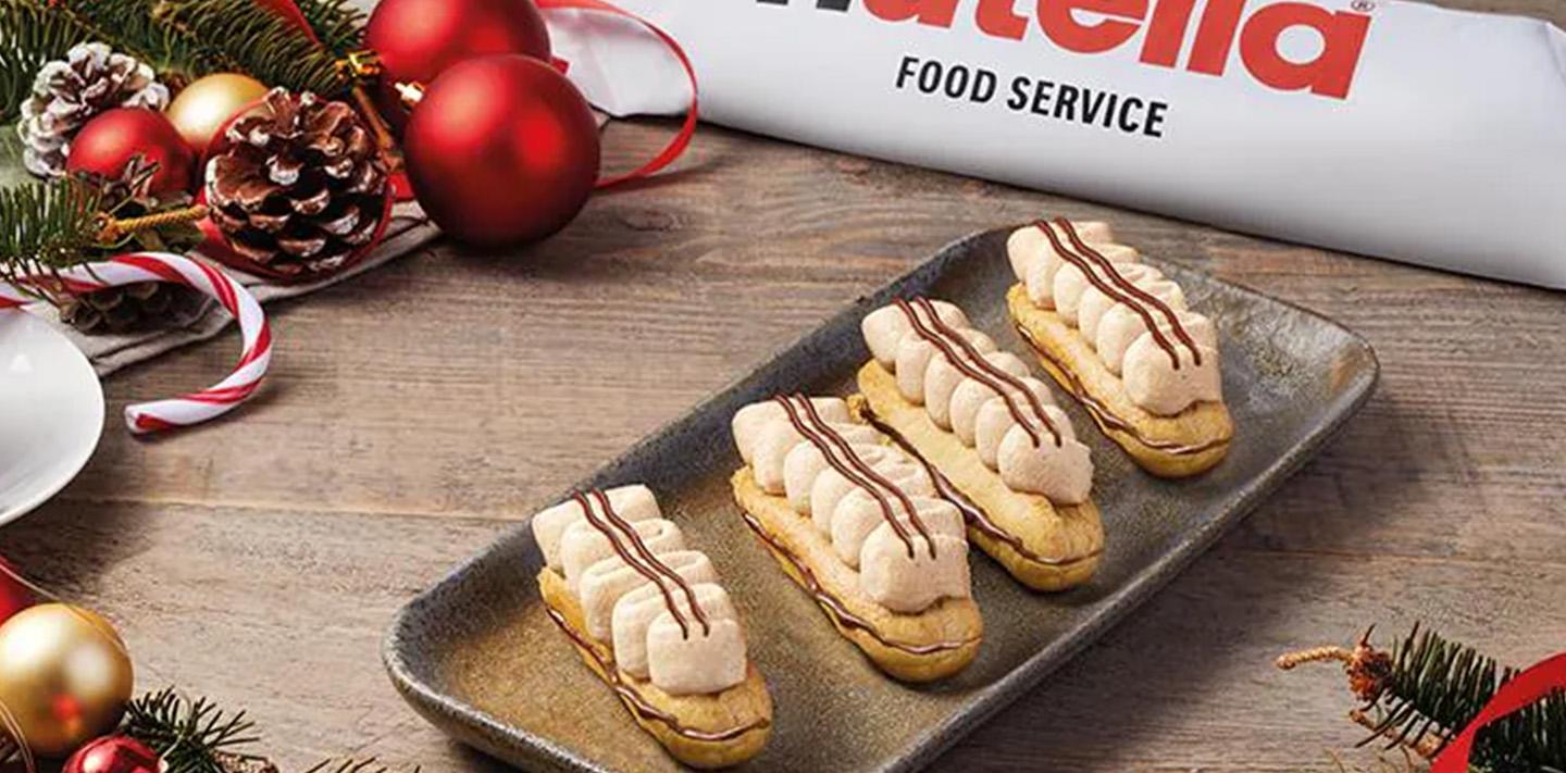 Nutella® Christmas Éclair with Coffee Ganache