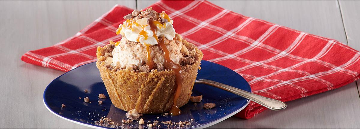 Frozen Mini Caramel Pie Domes with Baby Ruth® Frozen Mini Caramel Pie Domes with Baby Ruth®