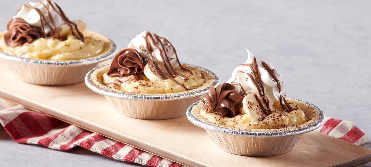 Mini Banana Cream Pies made with Nutella®