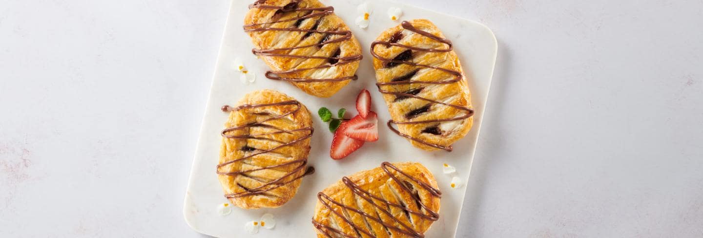 Strawberry Danish with Vanilla Custard and Nutella® 