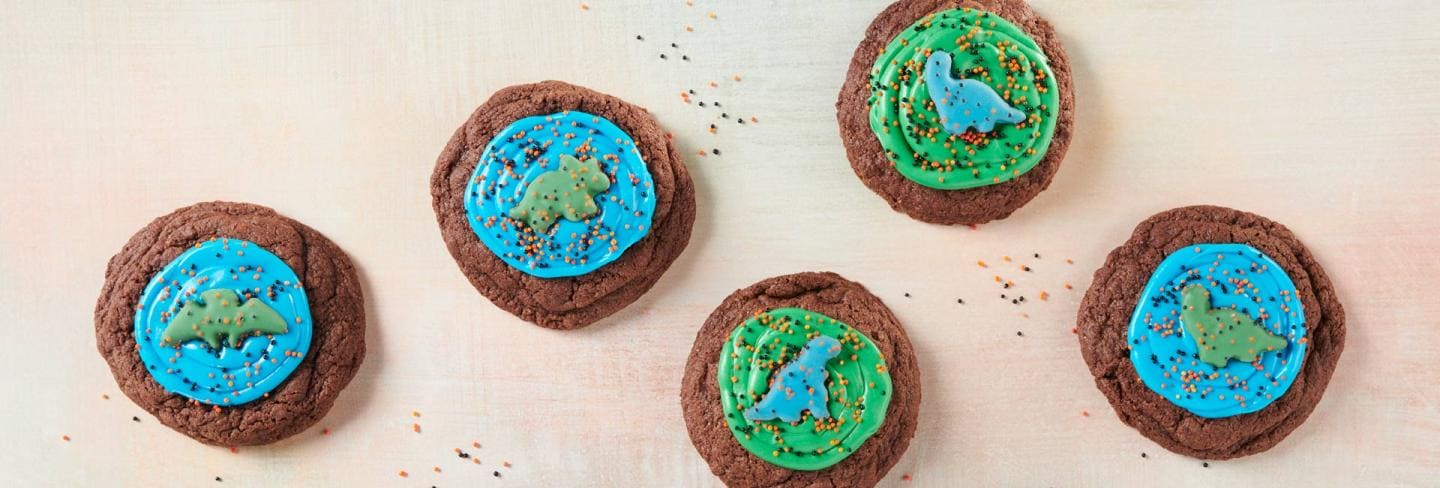 Jumbo Chocolate Cookie Topped with Mother’s® Dinosaur Cookies